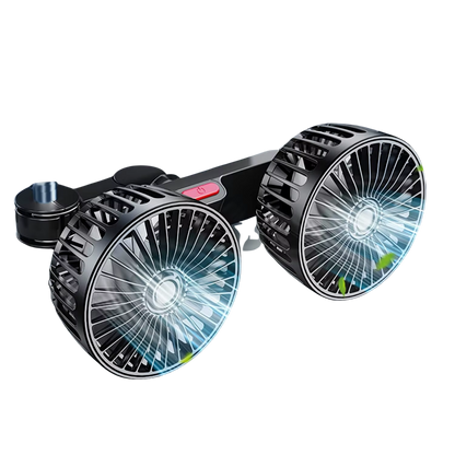 360° USB Car Fan · Dual-Head