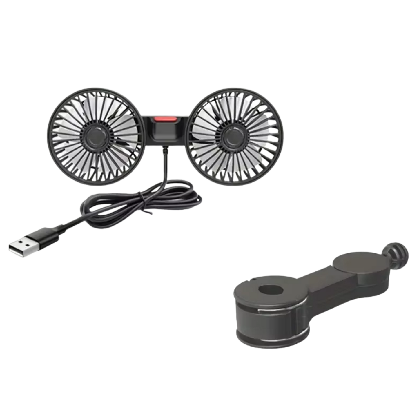 360° USB Car Fan · Dual-Head
