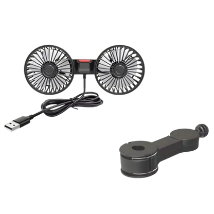 360° USB Car Fan · Dual-Head
